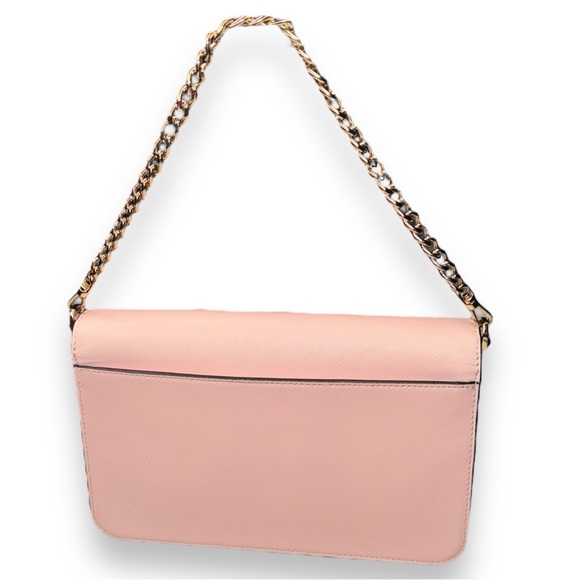 Kate Spade Madison Saffiano Leather Flap Bag 2-way crossbody conch pink EUC - Picture 7 of 15